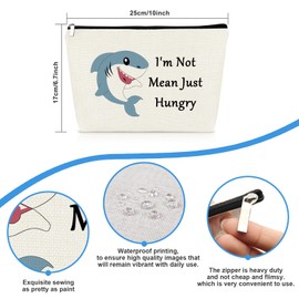 Funny Shark Gifts Makeup Bag Shark Lover Gift for Girls Women Sharks Week Gift Sharks Ocean Animals Themed Cosmetic Bag Birthday Graduation Gifts for Friends Shark Girls Shark Stuff Diver Travel Pouch