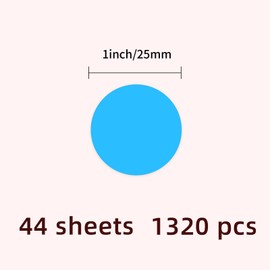 Yeachlaing 1" Round Colored Dot Stickers Labels,1320 Pack,Blue