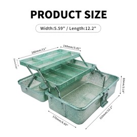 Mairuker Three-Layer Multipurpose Storage Box, Beatiful Plastic Art & Craft Tool Case, Stackable & Portable Tackle Boxes Container Sewing Organizer (Green)