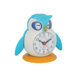 Eichmüller Kinderwecker Eule blau Analogwecker mit Alarm Snooze und Licht 9848-01