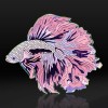 Pink Cloud Betta Fish Enamel Pin - Siamese Fighting Fish