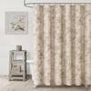 NDDYCU Farmhouse Floral Linen Shower Curtain, Vintage Beige Pattern Rustic