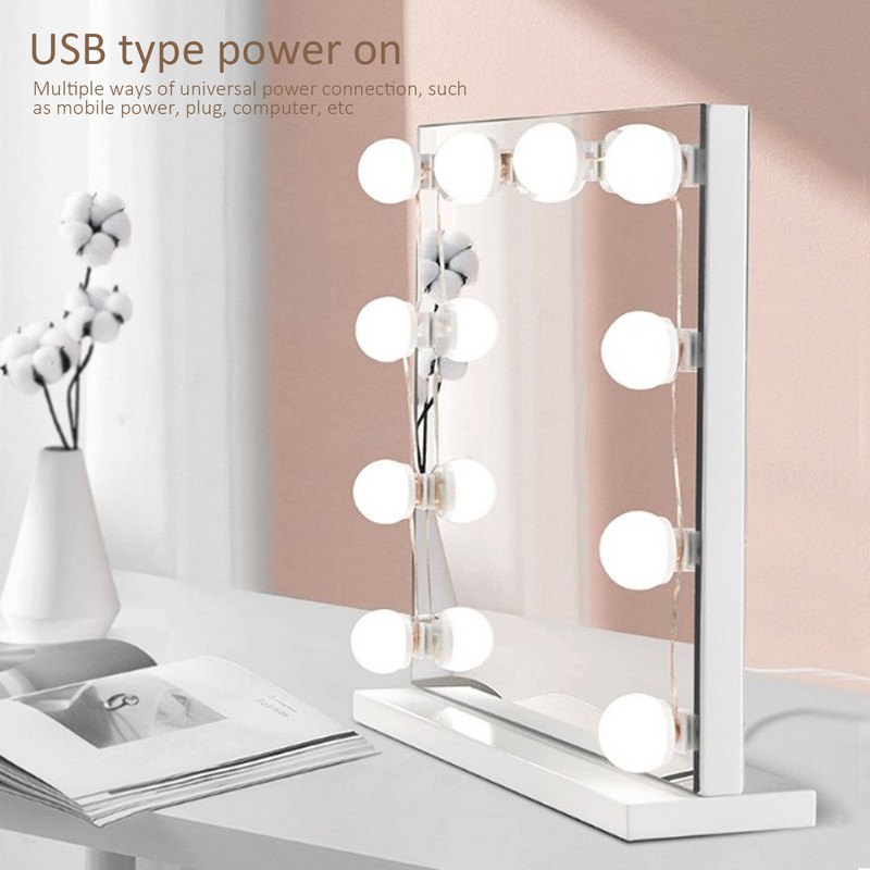 LED Mirror Lights Kit Stick on USB Dimmable Makeup Light