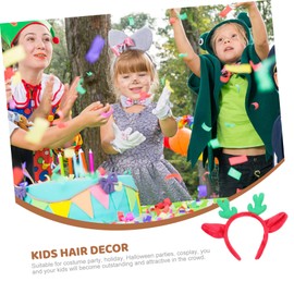 Healeved Plush Reindeer Antler Headdress Prop for Christmas Party Durable Xmas Hair Decoration Festive Headband for Costume and Family Gatherings