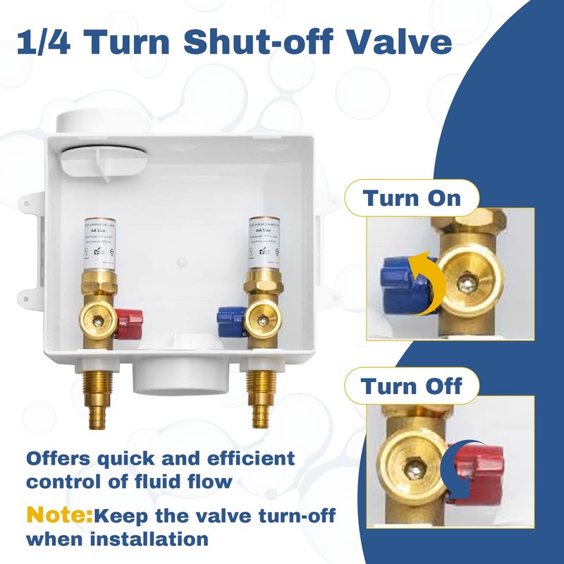 2-PACK GUOFIS Washing Machine Outlet Box with Copper Water Hammer