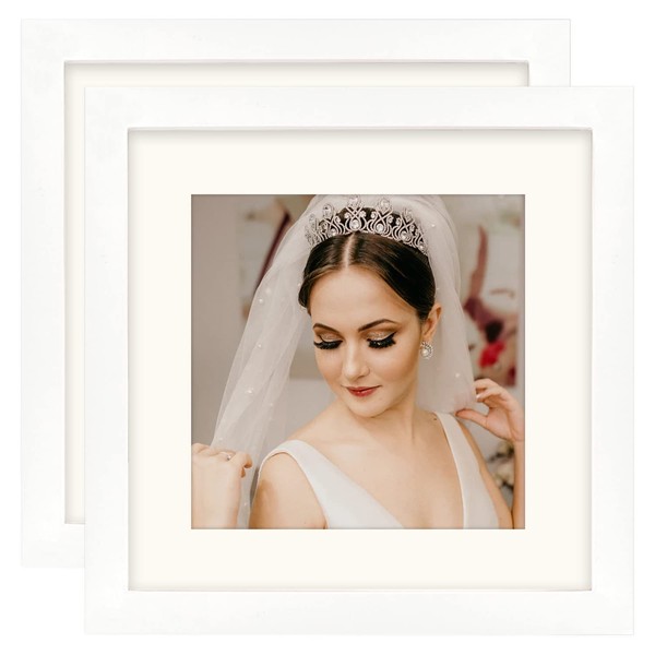 White 6x6 Picture Frames Set of 2 Display Pictures 4x4