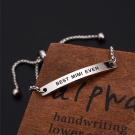 SOUSYOKYO Mimi Bracelet Jewelry - Best Mimi Ever - Fashional Mimi Present for Women, to My Mimi Valentines Day Birthday Gifts for Grandma