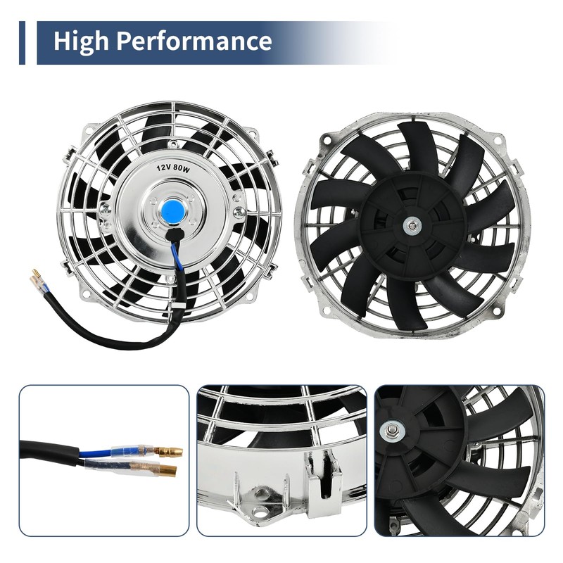7 Inch Chrome Slim Push Pull Electric Radiator Cooling Fan