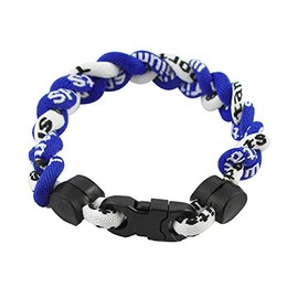 MapofBeauty 8" Fashion Three Braided Rope Sport Style Tornado Bracelet (Royal Blue/White)