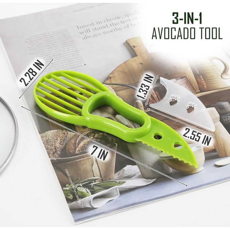 Avocado Peeler 3 in 1 Tool - Hassle-free Avocado Slicer,