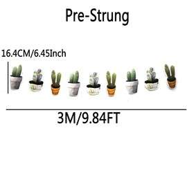 Cactus Theme Birthday Party Banners – Pre-Strung Desert Cactus Decorations for Baby Shower, Backyard Party, Kids Birthday, Classroom, Wedding