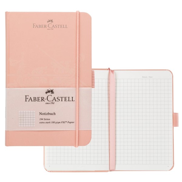 1 x Faber-Castell Notebook, FSC Mix, Squared, rosé 90 x