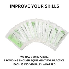 30 Pieces Nylon 3.0 Sutures, Training Threads with Curved Needles, Suitable for Training and Practice