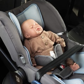 Navaris Pushchair Seat Cover Breathable – Summer Seat Insert for Buggy Child Seat Baby Seat – Cools and Protects – Summer Cover Universal – Grey/Light Blue