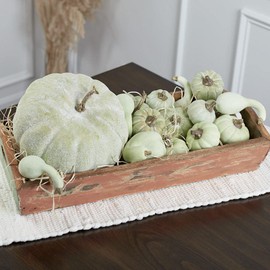 Factory Direct Craft Green Artificial Mixed Pumpkins and Gourds for Fall Decorating and Displays