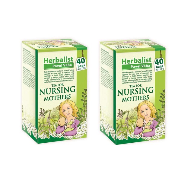 Herbal Nursing Tea for Breastfeeding Mothers stimulating Mother's Milk 40 Tea Bags by Apotheke Pavel Vana (Pack of 2)