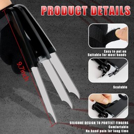 Heyseri 2 PCS Wolf Claws, New Upgrade Wolf Claws with Retractable Function, 3D Cosplay Wolf Claws for Adult with Gloves Fits Most Finger Sizes - Silver