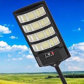 Heisolcool Solar Street Lights Outdoor Waterproof,Wide Angle Flood Light, 5730 LED Solar Parking Light with Motion Sensor and Remote Control for Outdoor, Streets, Courtyards,Parking Garages,-1Pack