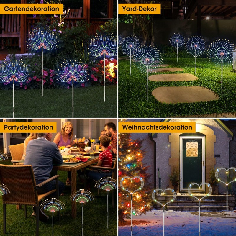 AGM Solar Fireworks Light 4 with 480 LEDs for Outdoor