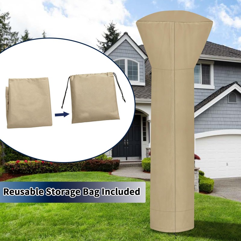 PureFit Waterproof Patio Heater Covers with Zipper, Heavy Duty Garden