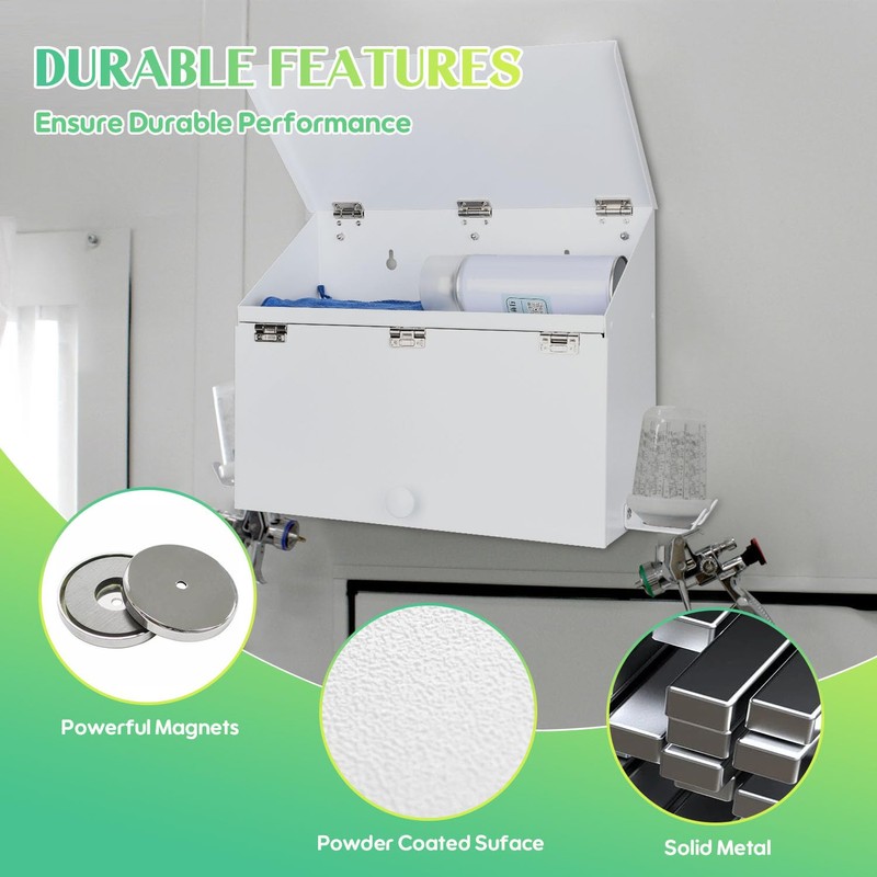 DITKOK White Magnetic Spray Booth Box, Wall Mounted Spray Booth