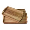 Linwnil Wooden Plate Server Trays,2-Sizes 11"x6.3" & 12.6"x8.7" Acacia Wood