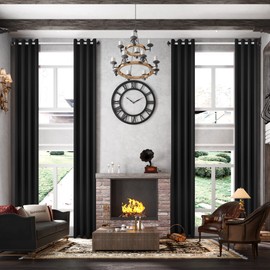 MAIHER 20ft Length Black Blackout Extra Long Curtain, Thermal Insulated 2 Story High Ceiling Curtain for Living Room, 50''W x 240''L (1 Panel)