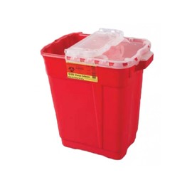 Multipurpose Sharps Container 2Piece 185H X 1775W X 1175D Inch 9 Gallon Red Base Hinged Lid Qty 1