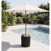 Outdoor Round Umbrella Side Table,3-in-1 Multi-Functional Use,Black