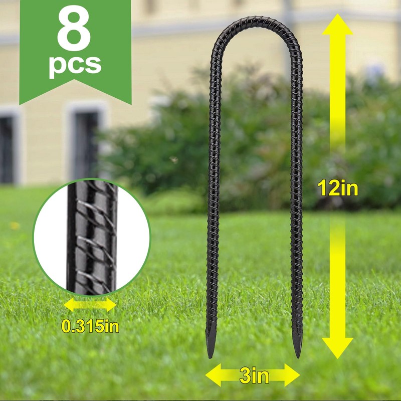 NONMON 12 Inch 8 Pack Trampoline Stakes Heavy Duty Ground