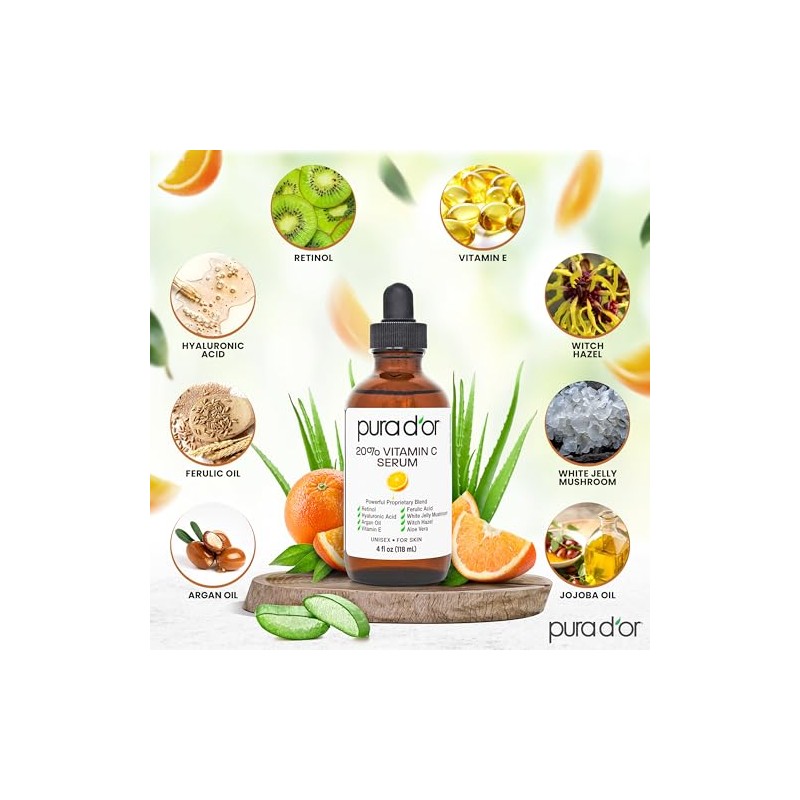 Pura D'or Vitamin C Serum, 4 Ounce