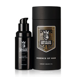LORD OF THE BEARDS Essence Of Man, Smoky Vanilla and English Oud Scented Beard Oil for Men – Premium Beard Care with Organic Jojoba, Coconut and Argan Oils – Vegan-Friendly Beard Growth Oil