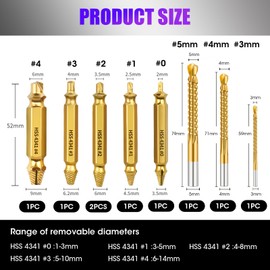 9Pcs Damaged Screw Extractor Set, Screw Remover and Extractor Bit Set, Adult Gifts for Men, General bit Set Double Ended for Damaged Broken Stripped Screws