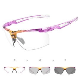 SCVCN Photochromatic Self-Tone Cycling Glasses Men Women Sports Sunglasses Clear Cycling MTB Cycling Glasses Running Volleyball Tennis Driving Fishing Softball Mountaineering Golf Hiking 06