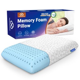 TranquilMoments Memory Foam Pillows, Bed Pillow for Side,Back and Stomach Sleepers,Neck Pillow for Sleeping with Removable and Machine Washable Cover, Standard Size (1 Pack)