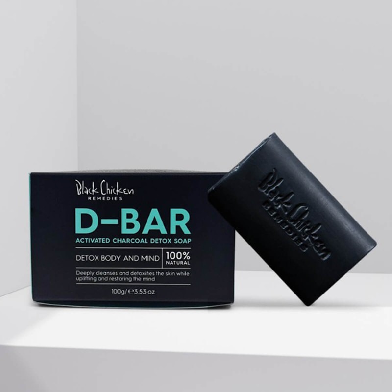Black Chicken Remedies D-Bar Activated Charcoal Detox Soap, 100g