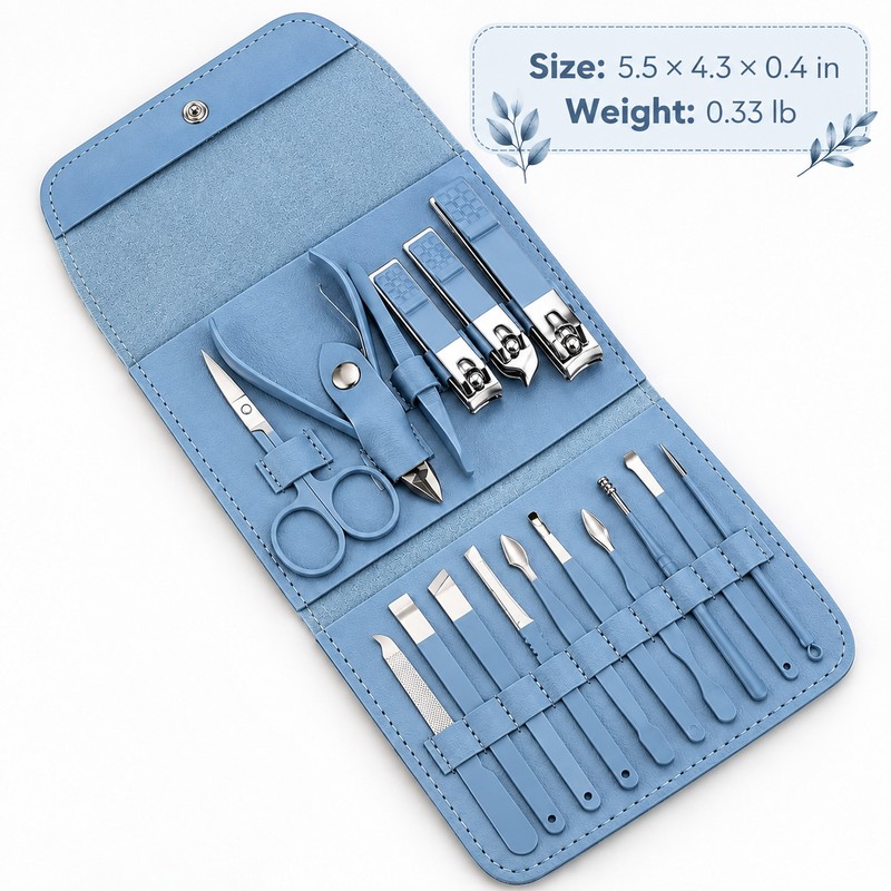 16-Piece Manicure Pedicure Kit for Nail Care – Stainless Steel