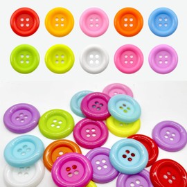 20Pcs Resin Button 4Holes, Large Plastic Resin Decorative Buttons Diameter 48mm(2”), Sewing Flatback Button for Crafts Making, DIY and Clothes Sewing Card Making（Random Mixed Colors）
