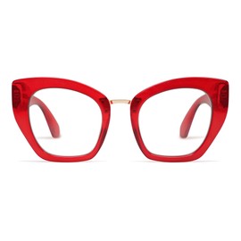 AMOMOMA Oversized Cat Eye Reading Glasses for Women, 1.75 Blue Light Big Frame Spring Hinge Readers AM6087C3