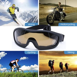 Viriber Motorcycle Goggles Bike Goggles UV Protective Outdoor Glasses Dust-proof Protective Combat Goggles Military Sunglasses Outdoor Tactical Goggles (Tea)