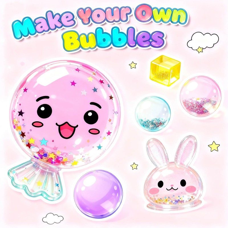 Jimcii Make Your Own Nano Tape Bubble Kit for Kids,