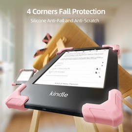 ELETIUO Hand Strap for 6.8"-7" Kindle/Kobos/Oasis&Paperwhite,Signature Ed,Colorsoft,2 Pack Premium Silicone Holder for E-Readers,Comfortable Hand Grip for Reading in Bed/Travel,Large- Pink