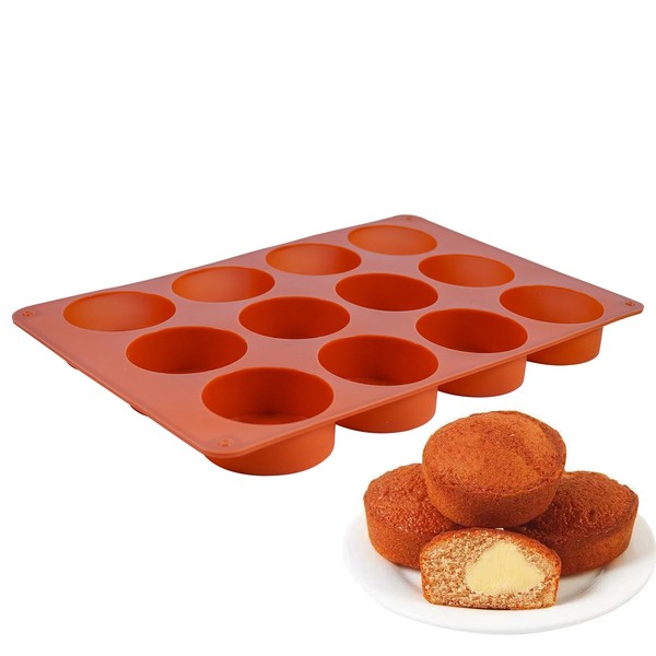 Melearch Muffinform, Silikonformen zum Backen für 12 Muffins, Silikon-Muffinblech, antihaftbeschichtete