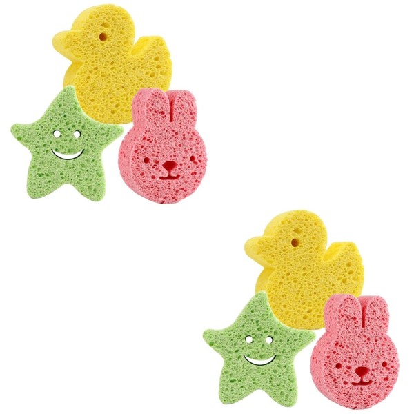 minkissy 6 Pieces Children's Bath Sponge Star Bath Sponge Bath