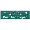 Stalwart L856 Vinyl "Push Bar to Open" Sign, 150mm X