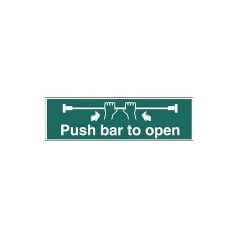 Stalwart L856 Vinyl "Push Bar to Open" Sign, 150mm X