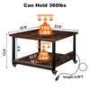 Printer Stand, 23.6''x23.6'' Large Printer Table with Power Outlet for