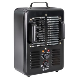 BEYOND HEAT Milkhouse Space Heater, 1300W/1500W Electric Heater with Thermostat, 3 Heat Settings, Safe and Quiet Heater for Garage Workshop Warehouse, Black