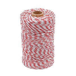 CENPEK Electric Fence Polywire 200m Turbo Wire for Long Portable Fences 6 Stainless Steel Strands for Reliable Conductivity and Rust Resistance Diam. 2mm Turbowire(Red+White)