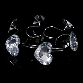 Gracelife Set of 12 Heart Shape Clear Crystal Shower Curtain Hooks Transparent Diamond Love Icon Ring Hangers